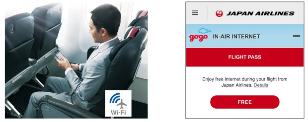 Wifi trên máy bay Japan Airlines