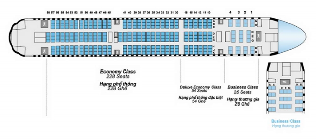 lựa chọn chỗ ngồi trên máy bay Japan Airlines